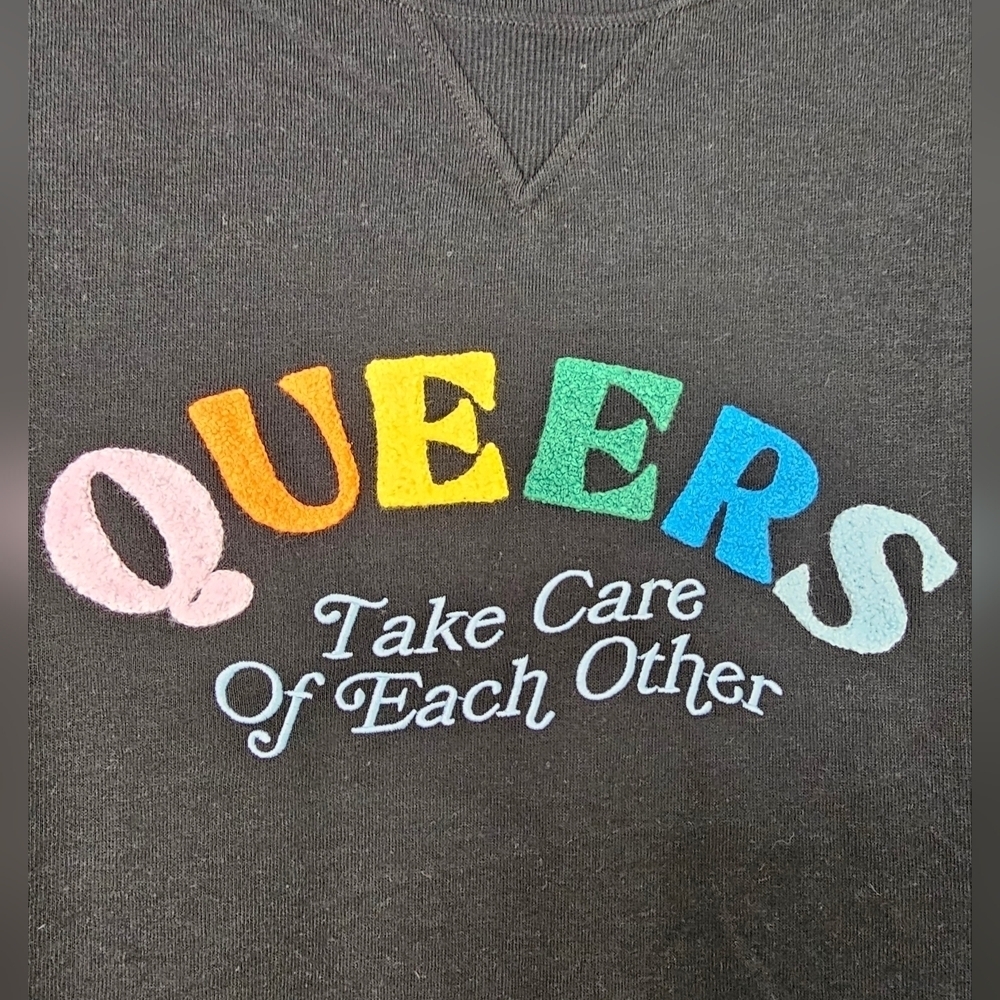 Target Pride Collection LGBTQ Crewneck Sweatshirt Queers Take Care of Each Other - Picture 4 of 9